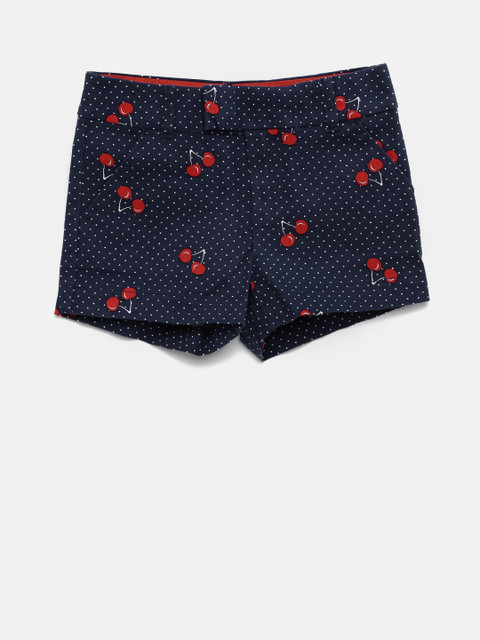 

Tommy Hilfiger Girls Navy Printed Shorts, Navy blue