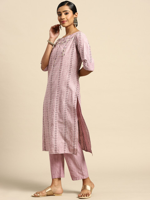

Prakhya Women Purple Kurta with Palazzos
