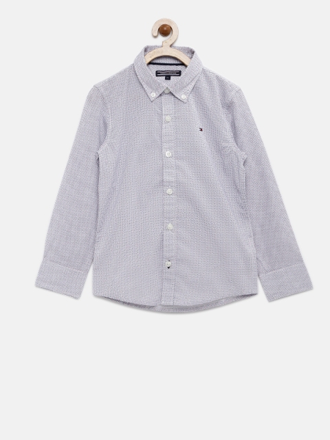 

Tommy Hilfiger Boys White & Blue Regular Fit Printed Casual Shirt