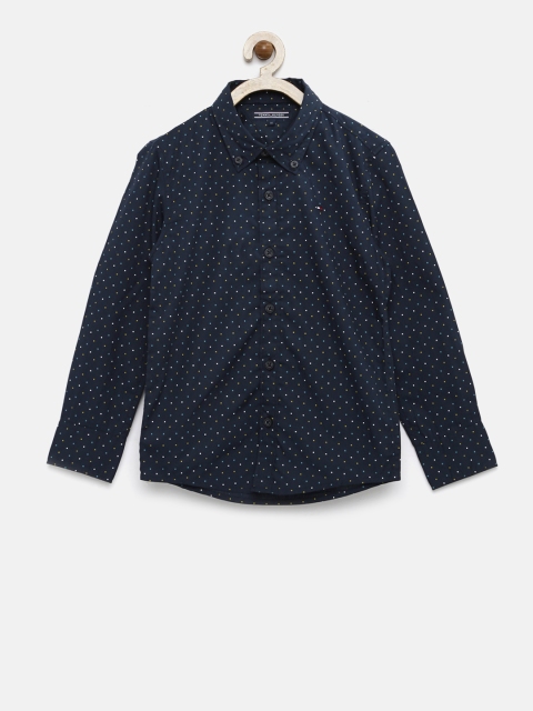 

Tommy Hilfiger Boys Navy Printed Casual Shirt, Navy blue
