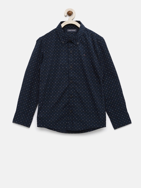 

Tommy Hilfiger Boys Navy Printed Casual Shirt, Navy blue