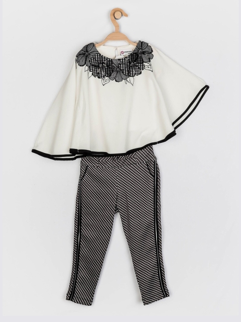 

Peppermint Girls Off White & Black Top with Checked Trouser