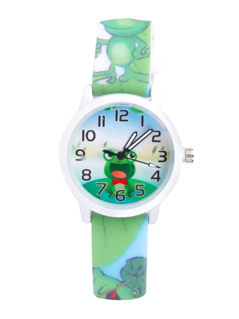 

Spiky Kids Green Frog Printed Dial Straps Analogue Watch Multi_Frog