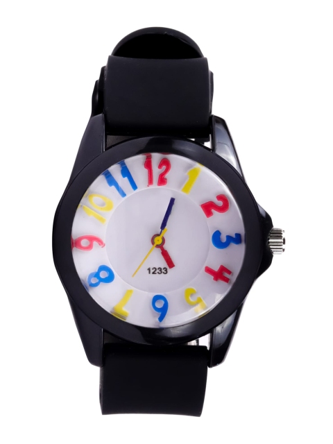 

Spiky Kids White Printed Dial & Black Straps Analogue Watch