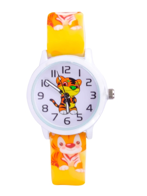 

Spiky Unisex Kids Multicoloured Printed Dial & Multicoloured Straps Analogue Watch Multi_tiger, Yellow