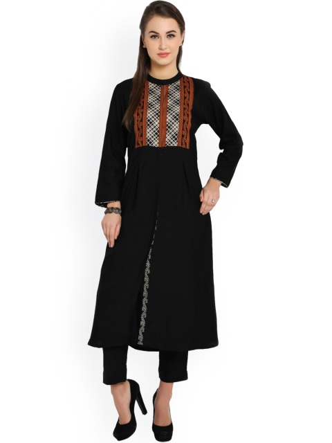 

Indibelle Black A-Line Kurta with Trousers