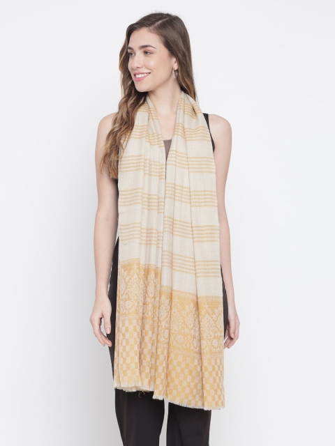 

Pashtush Women Yellow & Cream-Coloured Printed Woolen Shawl