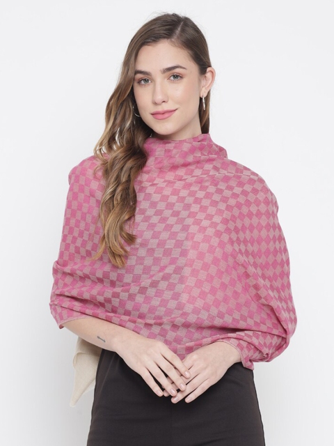

Pashtush Women Pink & Cream-Coloured Printed Woolen Shawl
