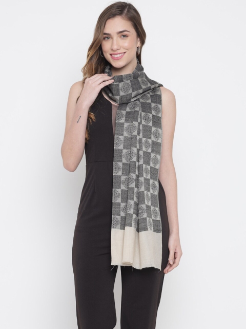 

Pashtush Women Black Printed Woolen Shawl