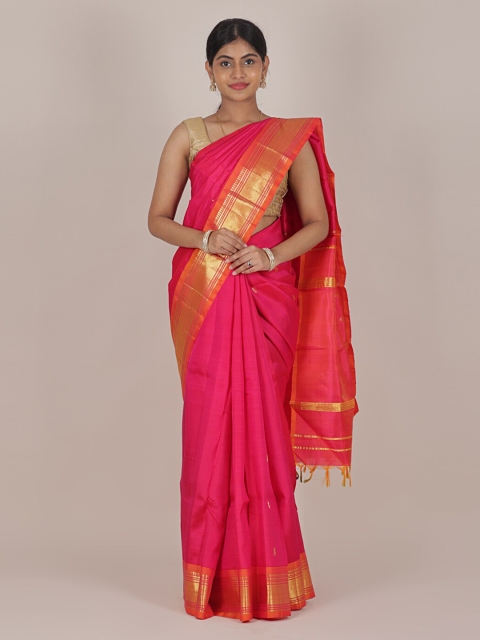 

Pothys Pink & Orange Woven Design Zari Pure Silk Saree