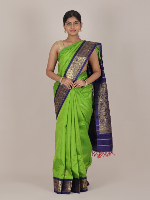 

Pothys Green & Blue Woven Design Zari Pure Silk Saree