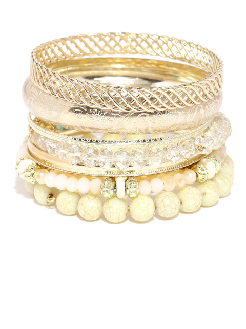 

Golden Peacock Set of 7 Bangles, Gold