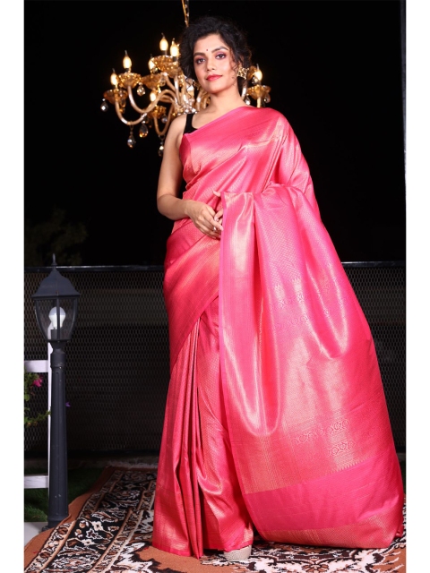 

Charukriti Magenta & Golden Ethnic Motifs Zari Brocade Silk Saree