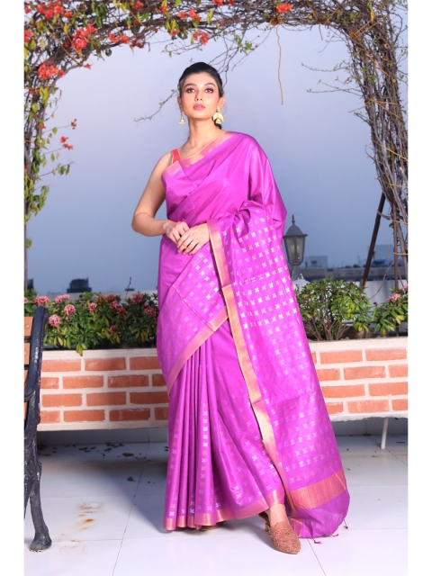 

Charukriti Magenta & Golden Zari Saree