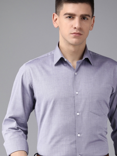 

Van Heusen Men Grey Custom Fit Printed Formal Shirt