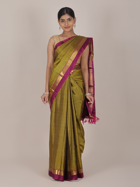 

Pothys Green & Pink Zari Pure Silk Saree