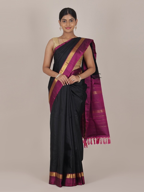 

Pothys Black & Violet Zari Pure Silk Saree