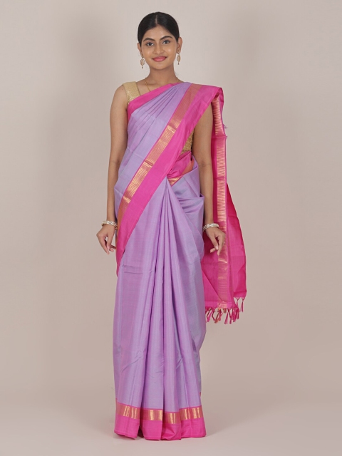 

Pothys Lavender & Magenta Pure Silk Kanjeevaram Saree