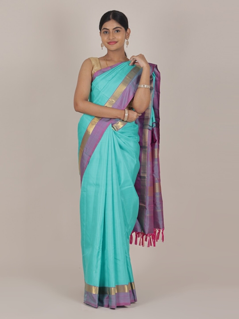 

Pothys Blue & Mauve Woven Design Zari Pure Silk Saree