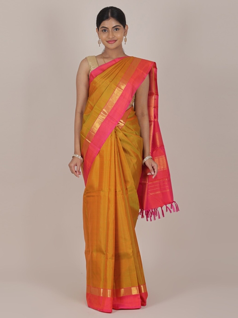 

Pothys Golden & Pink Zari Pure Silk Kanjeevaram Saree, Gold