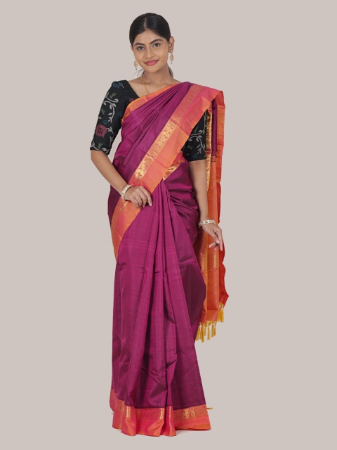 

Pothys Magenta Floral Zari Pure Silk Saree