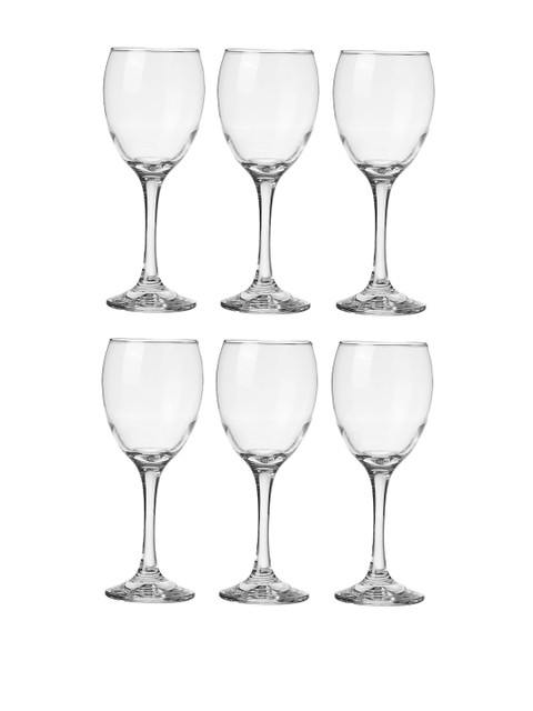

smart serve Set Of 6 Transparent Wine Glass Tumblers
