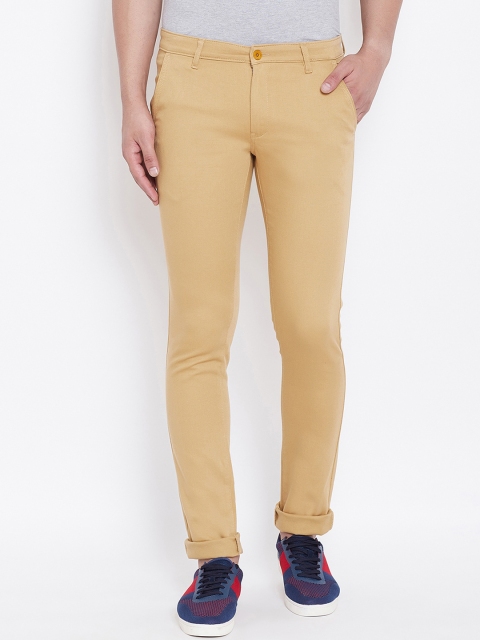 

Canary London Men Khaki Solid Smart Slim Fit Wrinkle Free Trousers