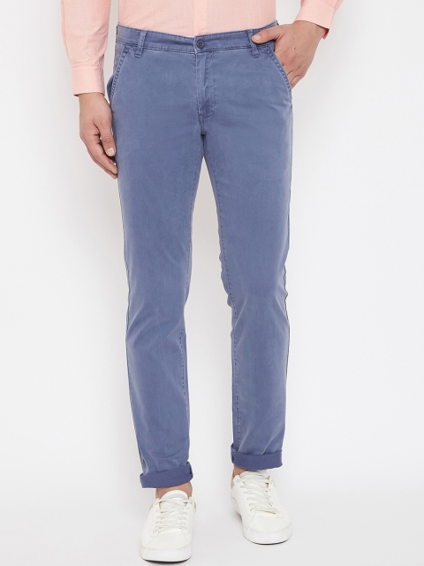 

Canary London Men Grey Smart Slim Fit Wrinkle Free Chinos Trousers