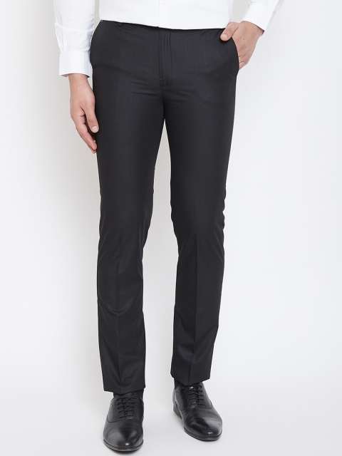 

Canary London Men Black Smart Slim Fit Trousers