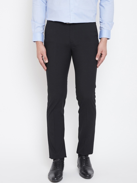 

Canary London Men Black Smart Slim Fit Trousers