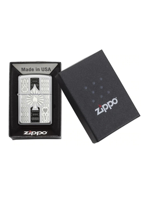 

Zippo Grey Intricate Spade Design Pocket Lighter