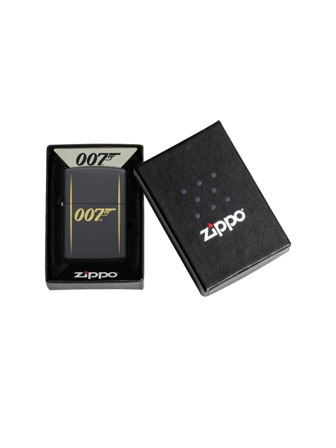

Zippo Black & Silver-Toned Printed Pocket Lighter
