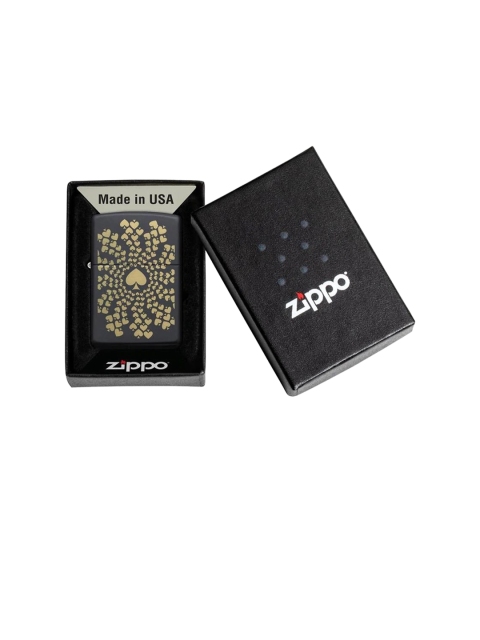 

Zippo Black & Gold-Toned Printed Spades Pattern Design Pocket Lighter