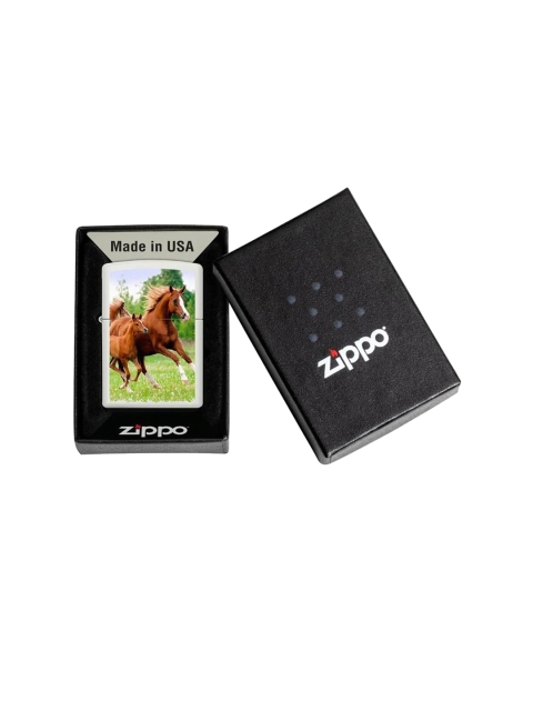 

Zippo Black & Silver-Toned Printed Pocket Lighter