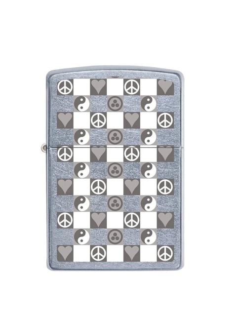 

Zippo Silver-Toned & Black Printed Pocket Lighter