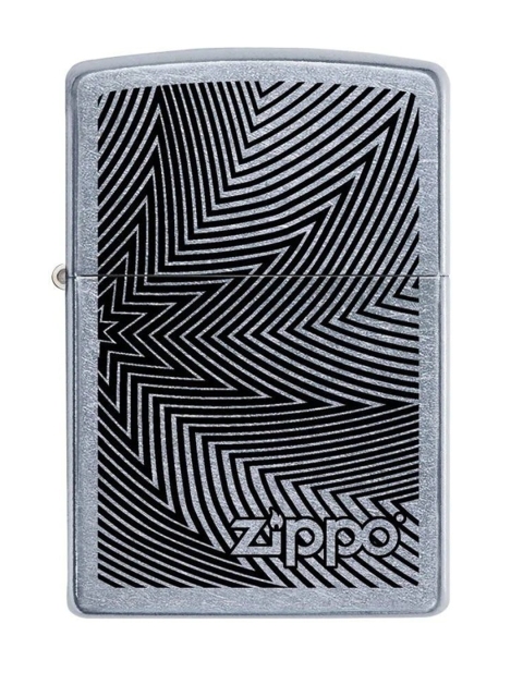 

Zippo Silver-Toned & Black Printed Pocket Lighter