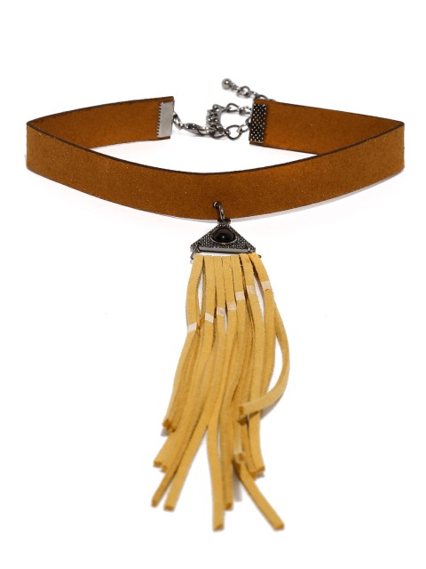 

Golden Peacock Brown Choker with Tassel
