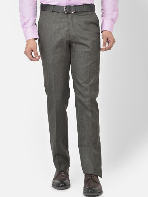 

COBB Men Grey Textured Formal Trousers