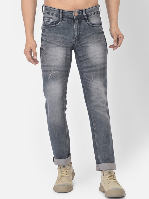 

COBB Men Grey Slim Fit Low Distress Heavy Fade Jeans