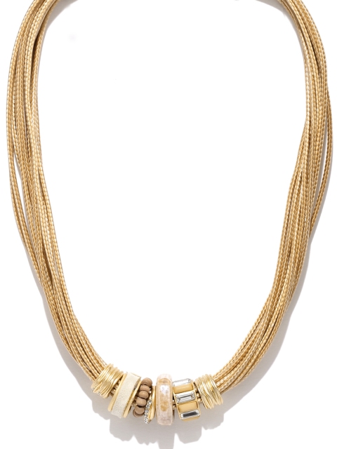 

Golden Peacock Brown Multistranded Beaded Necklace