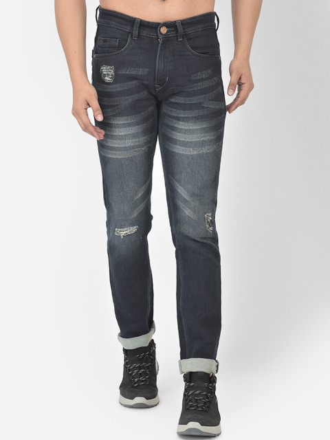 

COBB Men Blue Slim Fit Mildly Distressed Heavy Fade Jeans