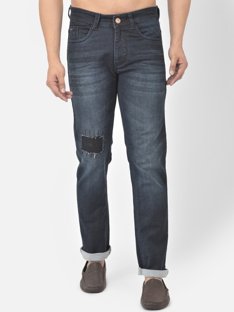 

COBB Men Navy Blue Slim Fit Mildly Distressed Heavy Fade Jeans