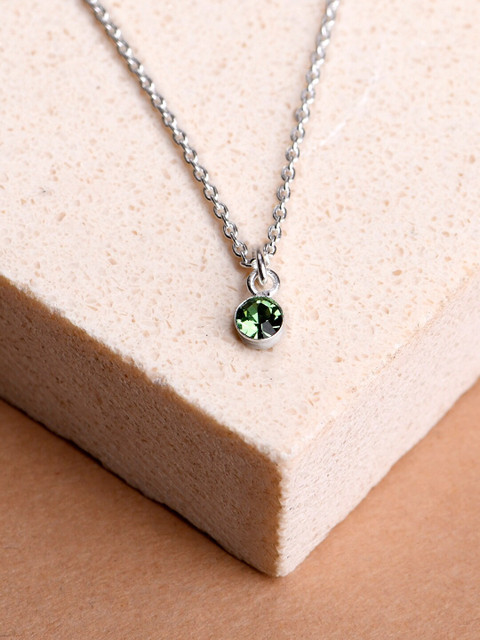 

Accessorize Silver-Toned & Green Sterling Silver-Plated Necklace