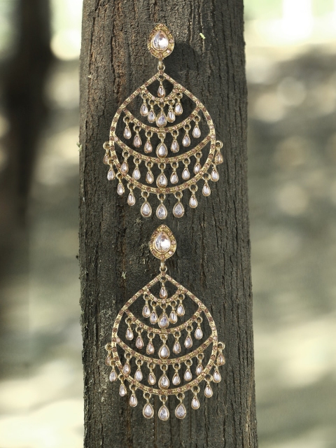

Adwitiya Collection Gold-Toned Classic Chandbalis Earrings