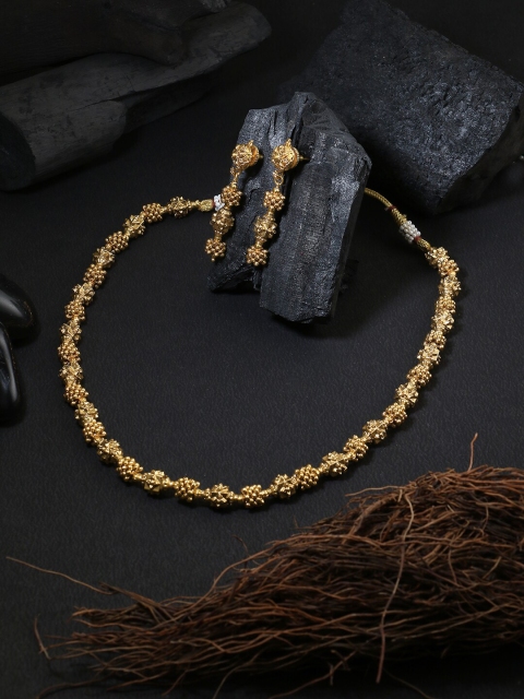 

Adwitiya Collection Gold-Plated Beaded Jewellery Set