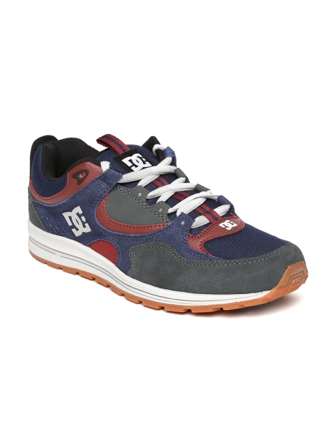 

DC Women Navy Colourblocked Suede Skate Shoes, Navy blue