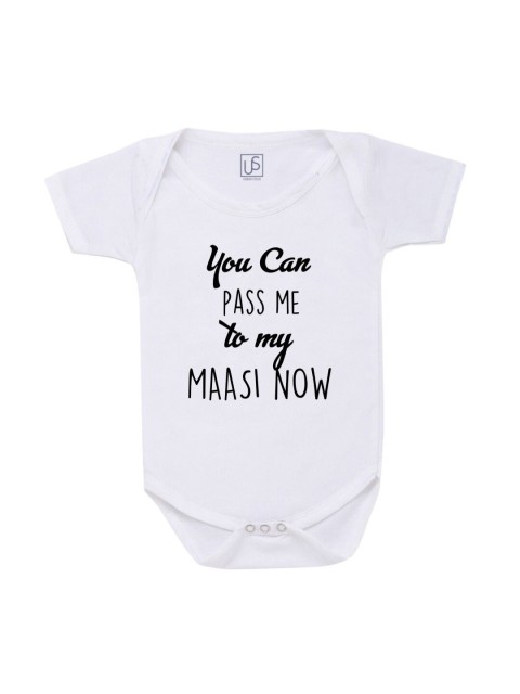 

URBAN STASH Kids White Typography Printed Rompers