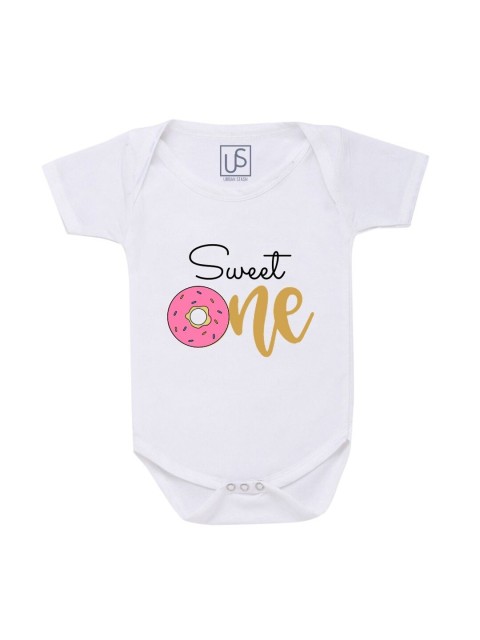 

URBAN STASH Infant Kids White Printed Bodysuit