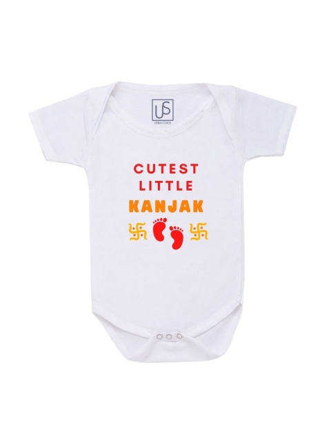 

URBAN STASH Infant Kids White Printed Bodysuit