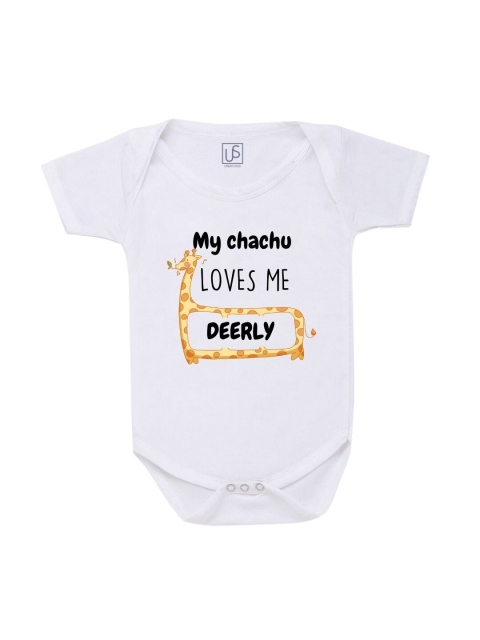 

URBAN STASH Infant Kids White Printed Bodysuit